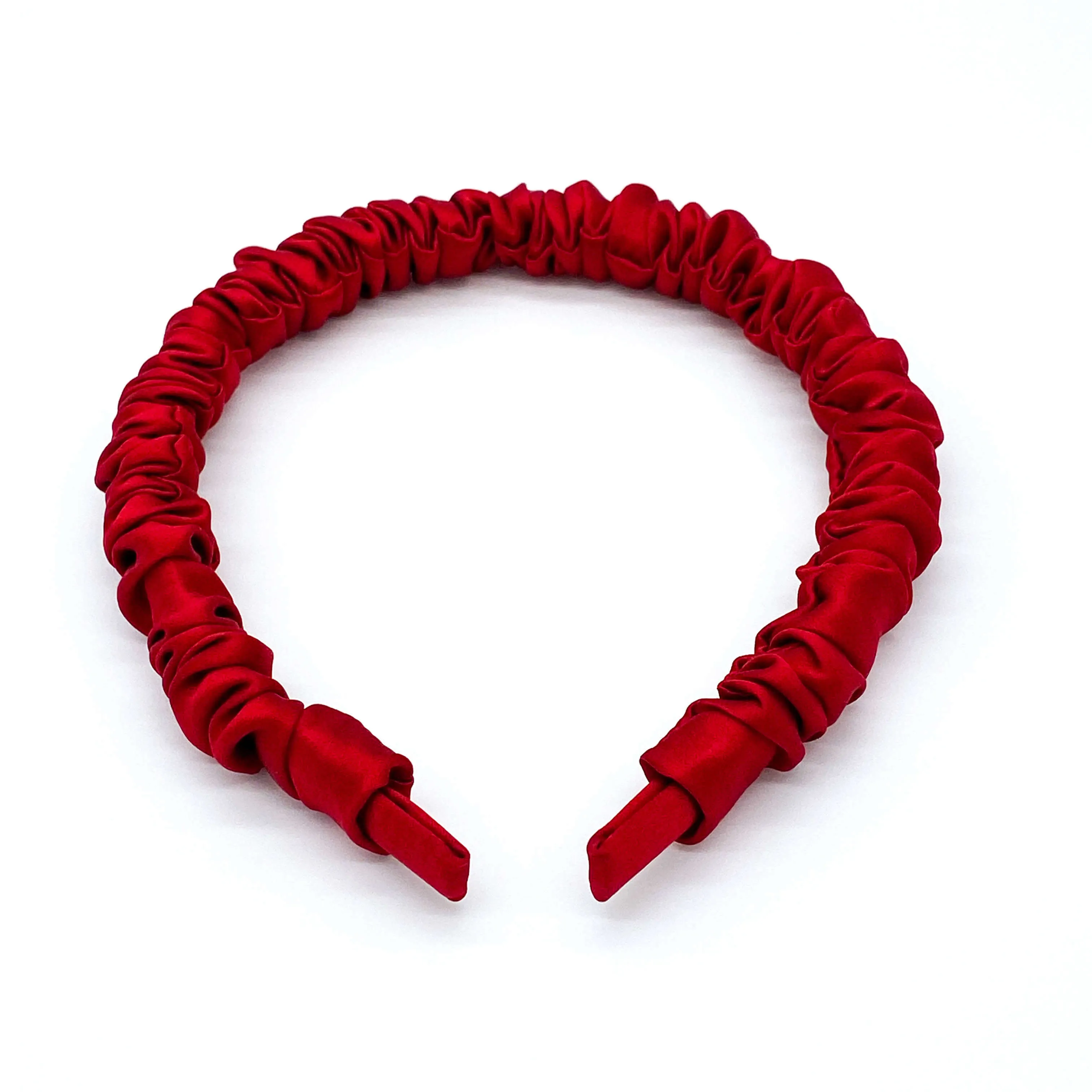 100% Mulberry Silk Scrunchie Headband - Red