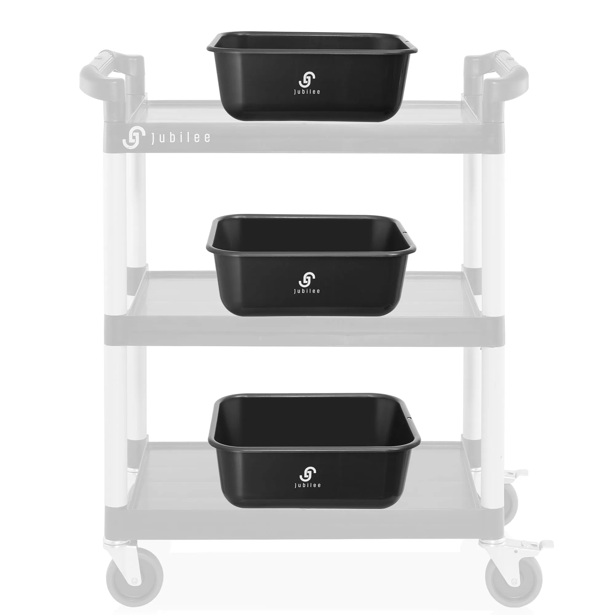 4-Pk Commercial Bus Box/Utility Tub - Plastic Storage Dish Bin