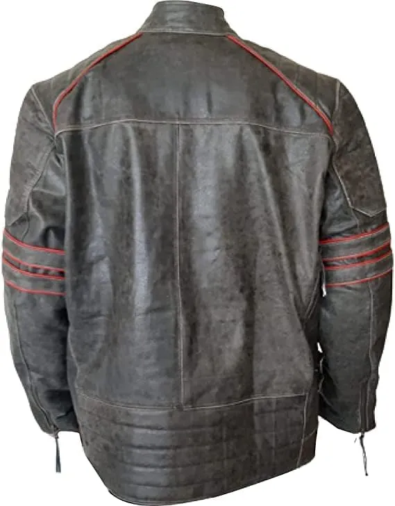 ABz Leathers - Men's Vintage Distressed Classic Leather Motorcycle Jacket