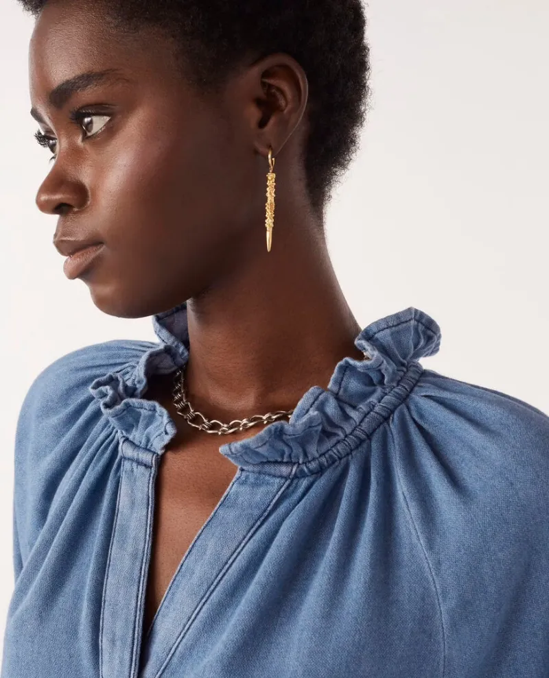 Ba&sh Draco Blue Denim Shirt