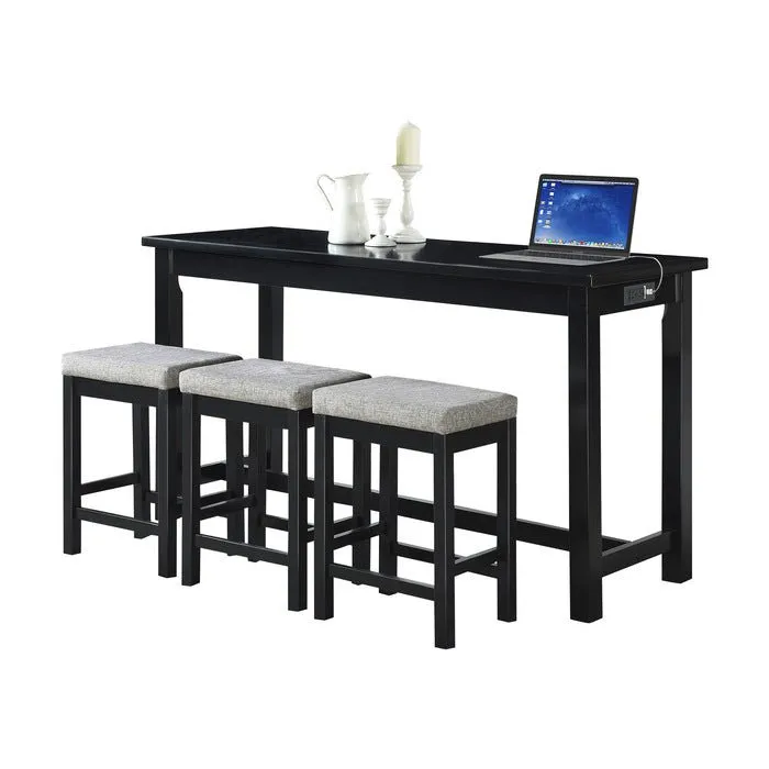 Black Counter Height Dining w/ built-in USB ports