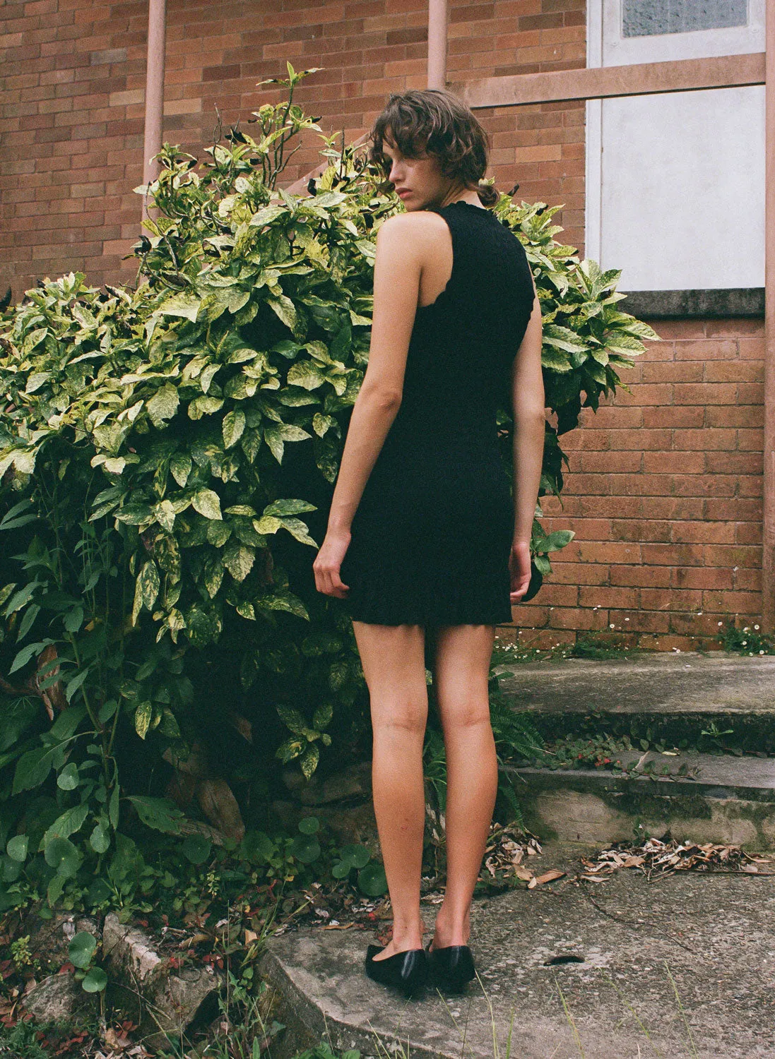 Blackberry Ruched Cotton Dress