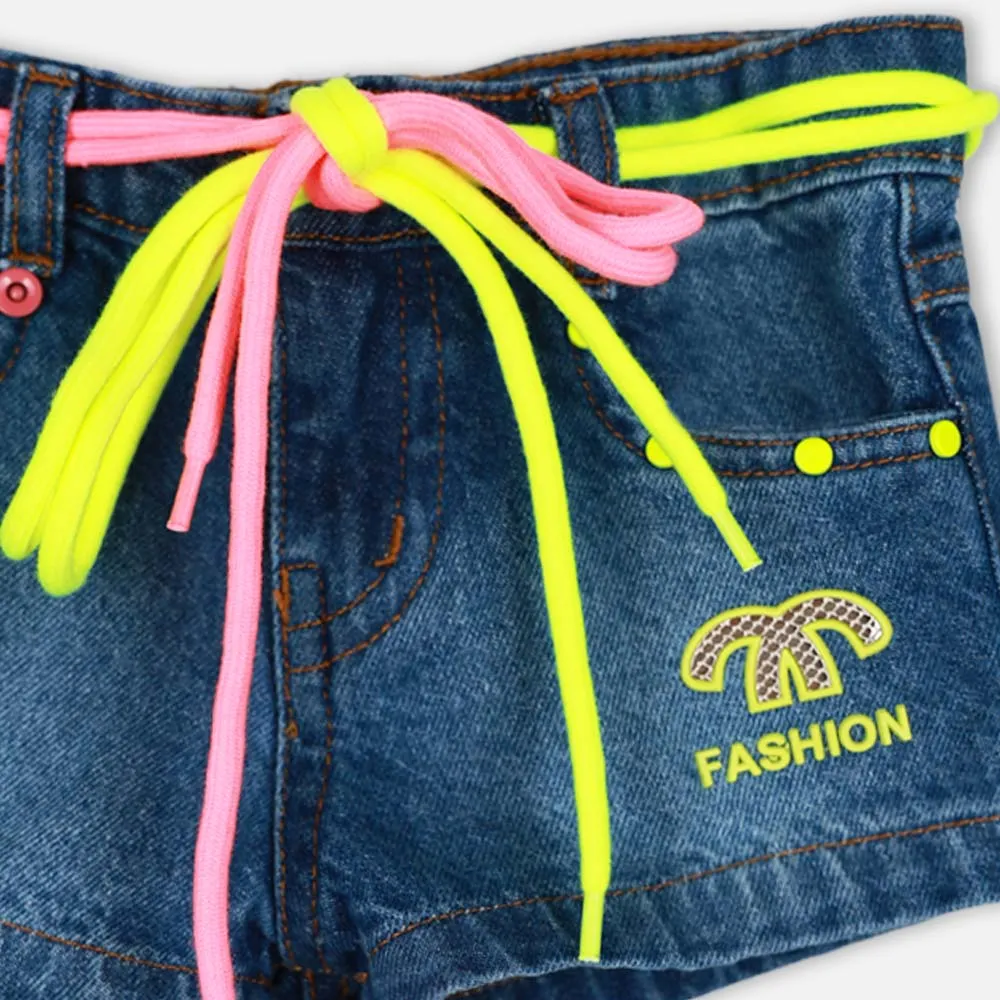 Blue Girls Denim Shorts