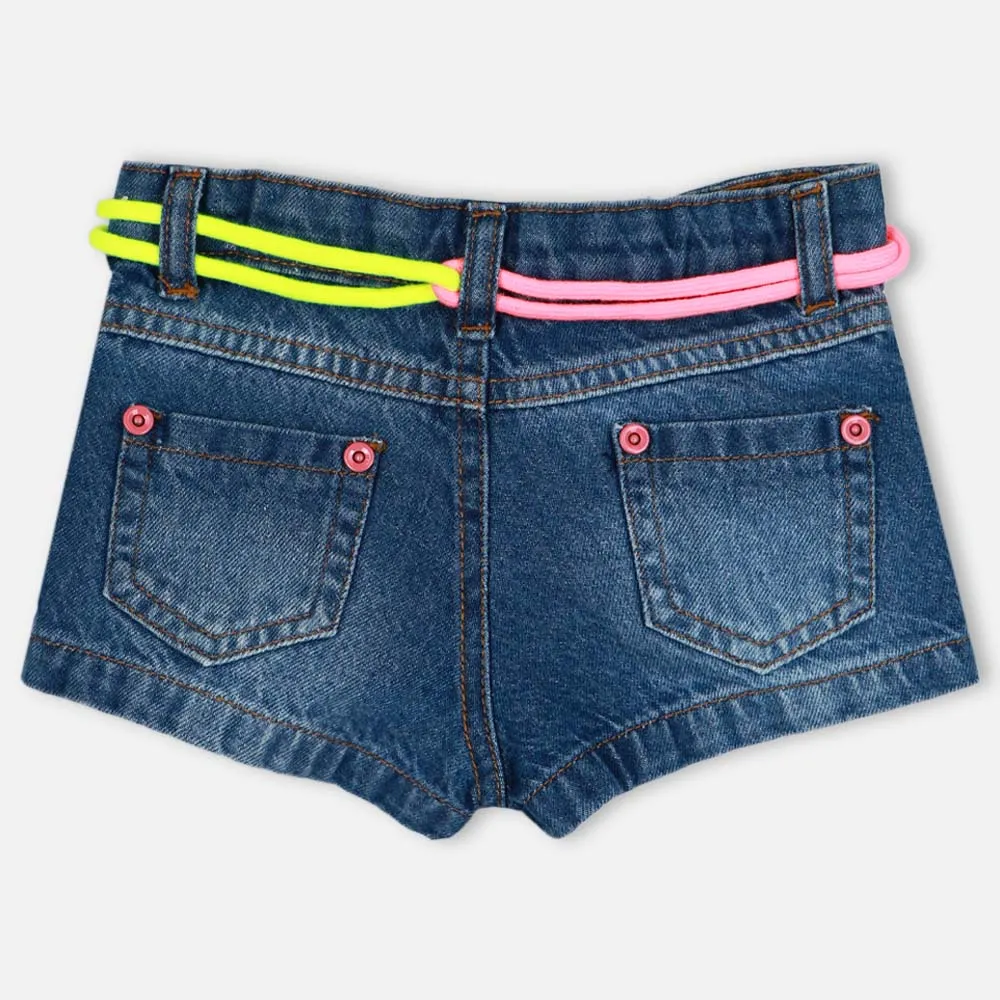 Blue Girls Denim Shorts