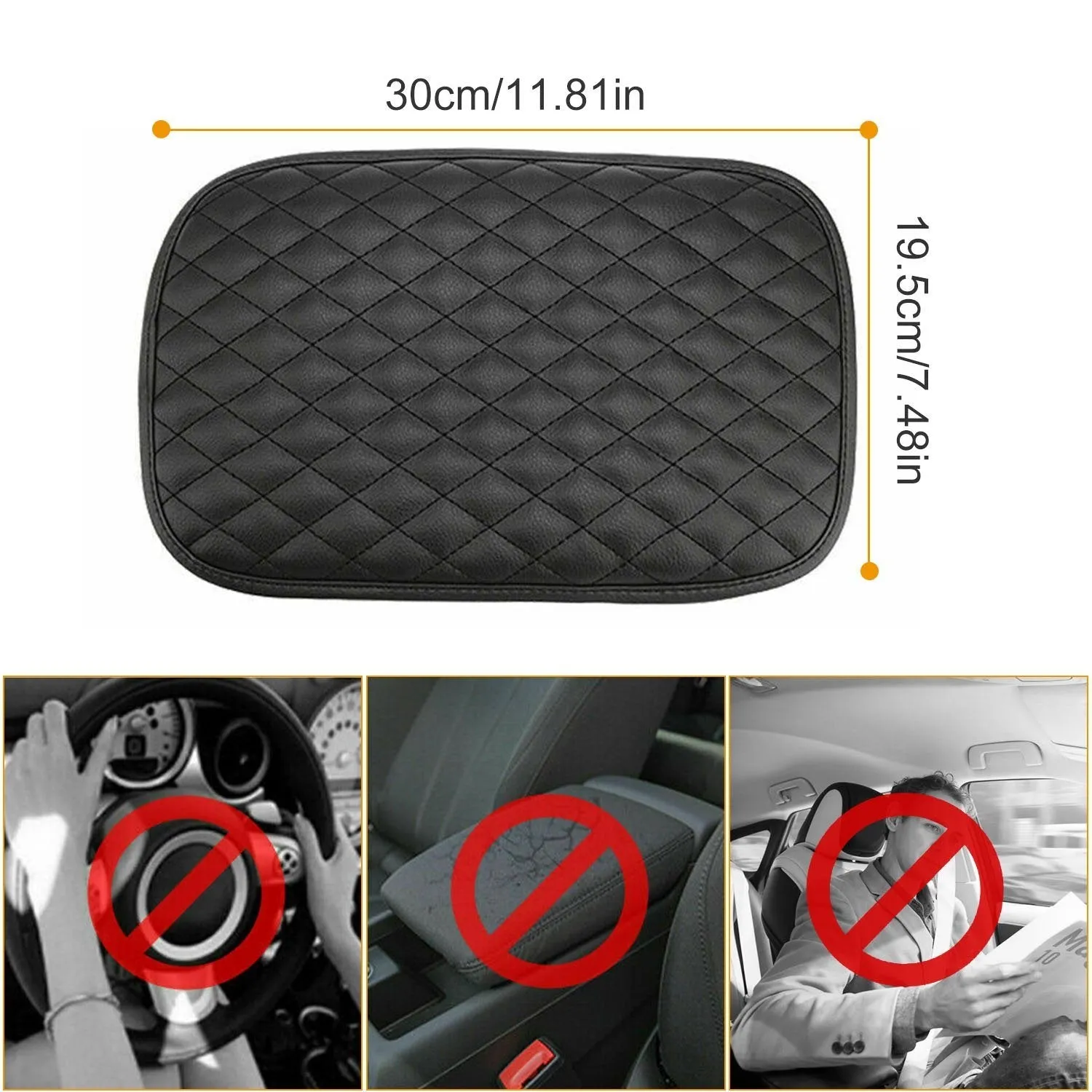 Car Armrest Pad Cover PU Leather Fit for SUV Truck Car