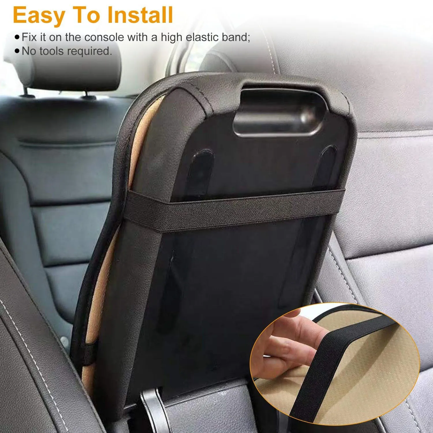 Car Armrest Pad Cover PU Leather Fit for SUV Truck Car