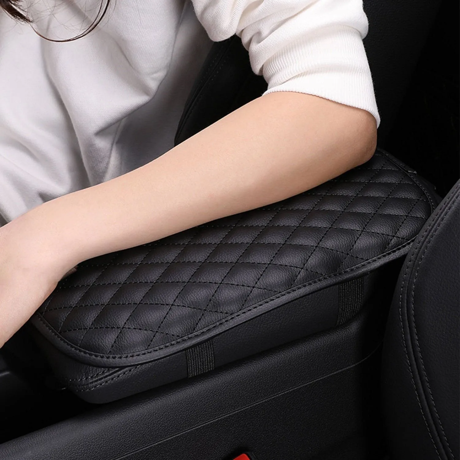 Car Armrest Pad Cover PU Leather Fit for SUV Truck Car