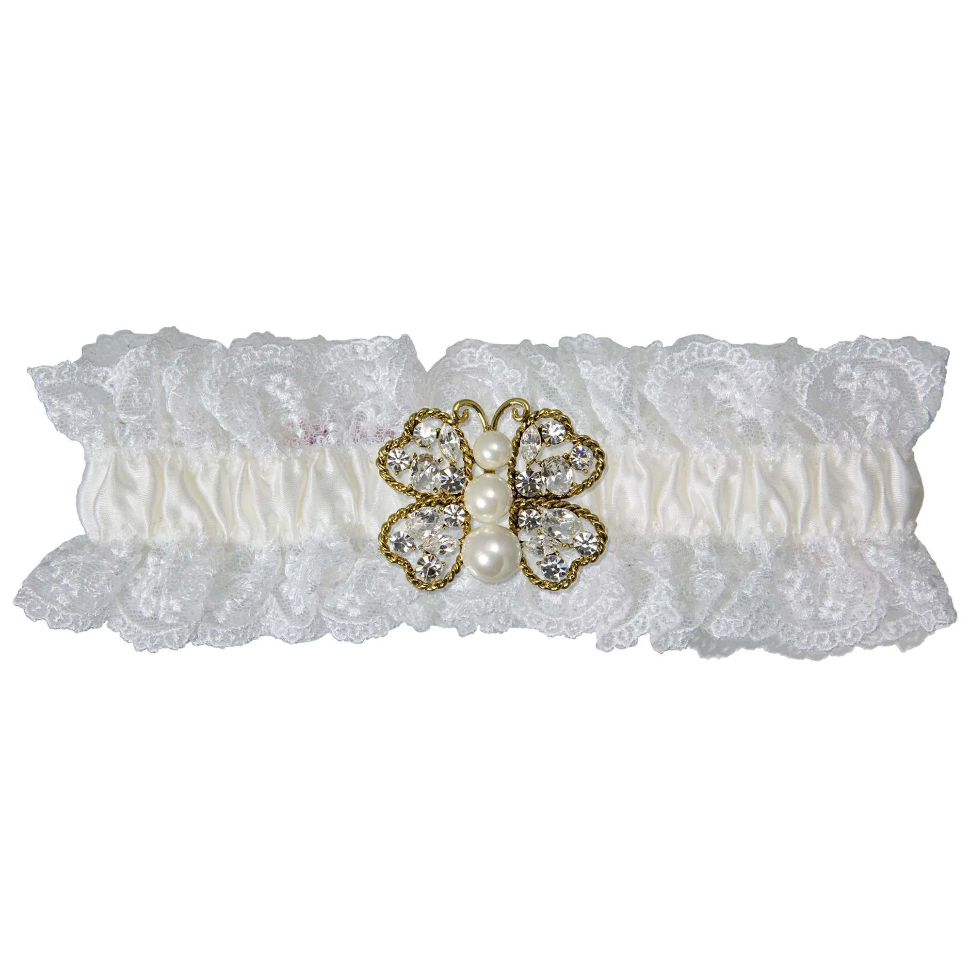 Cherish Lace Wedding Garter - White