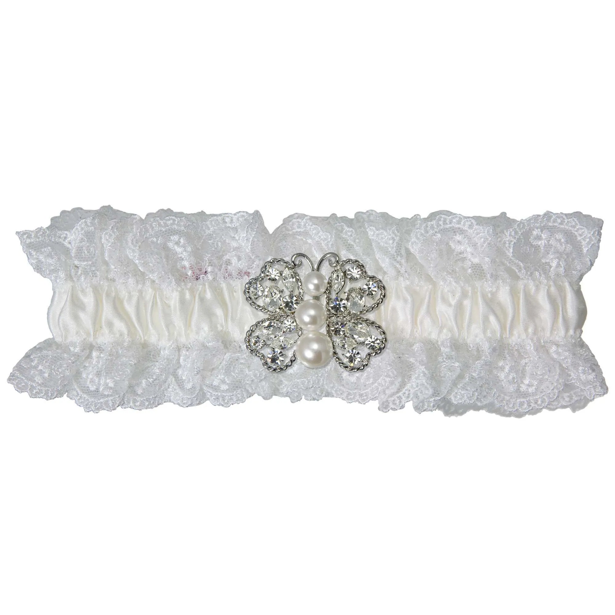 Cherish Lace Wedding Garter - White