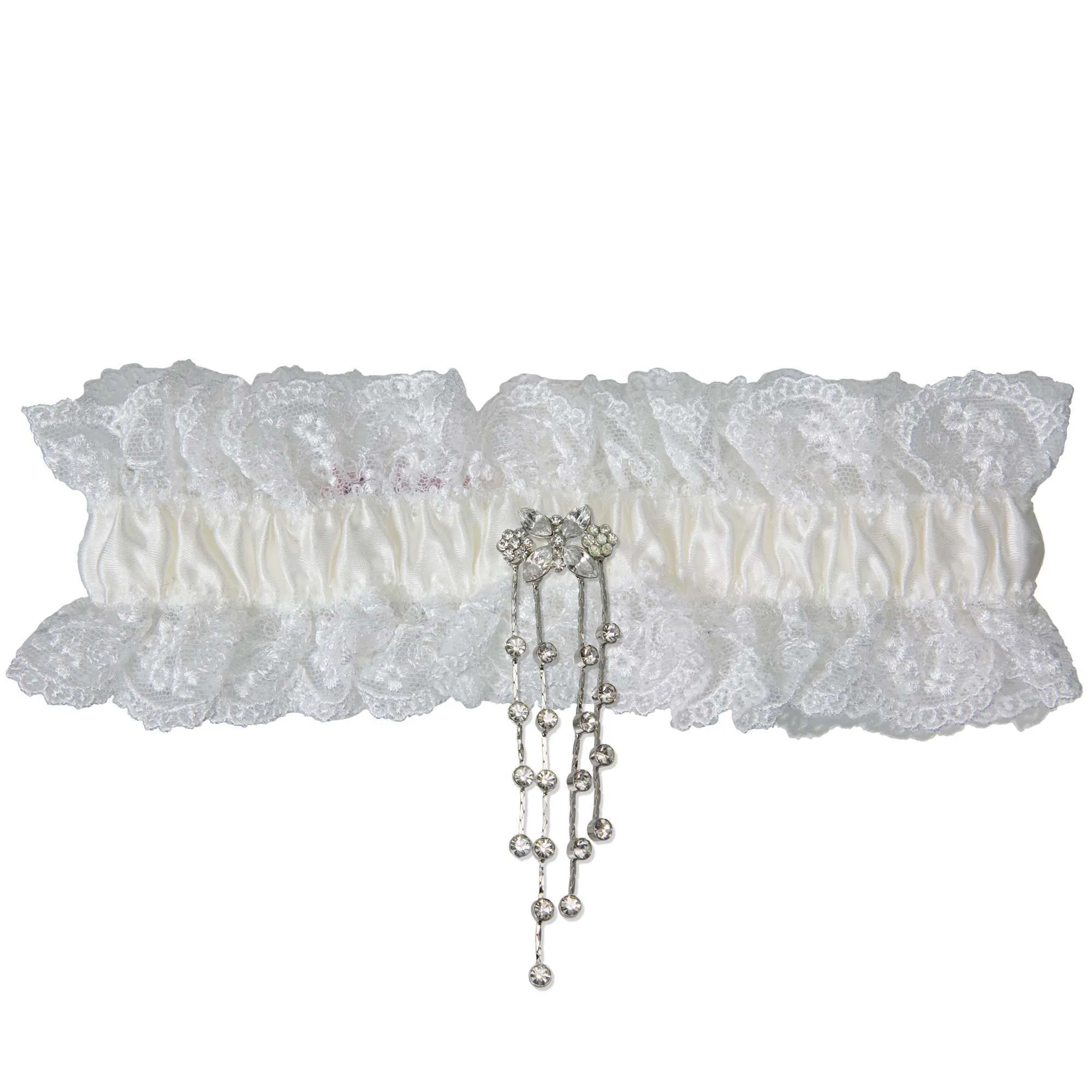 Cherish Lace Wedding Garter - White