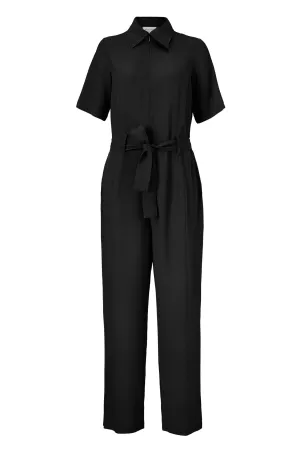 DANA JUMPSUIT - BLACK - SILK/LINEN
