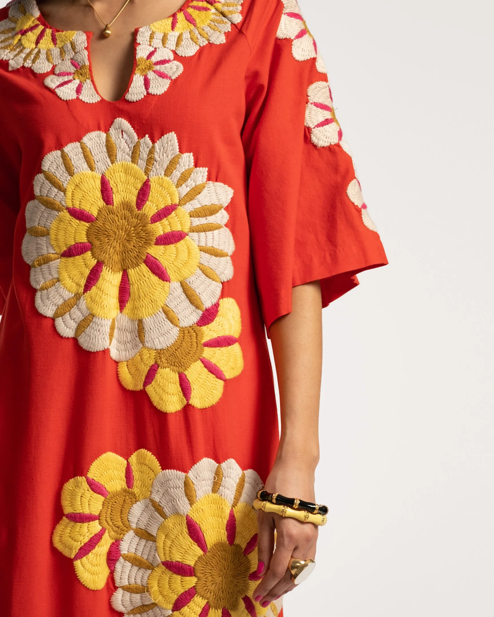 Delightful Caftan Sunrise Coral Multi
