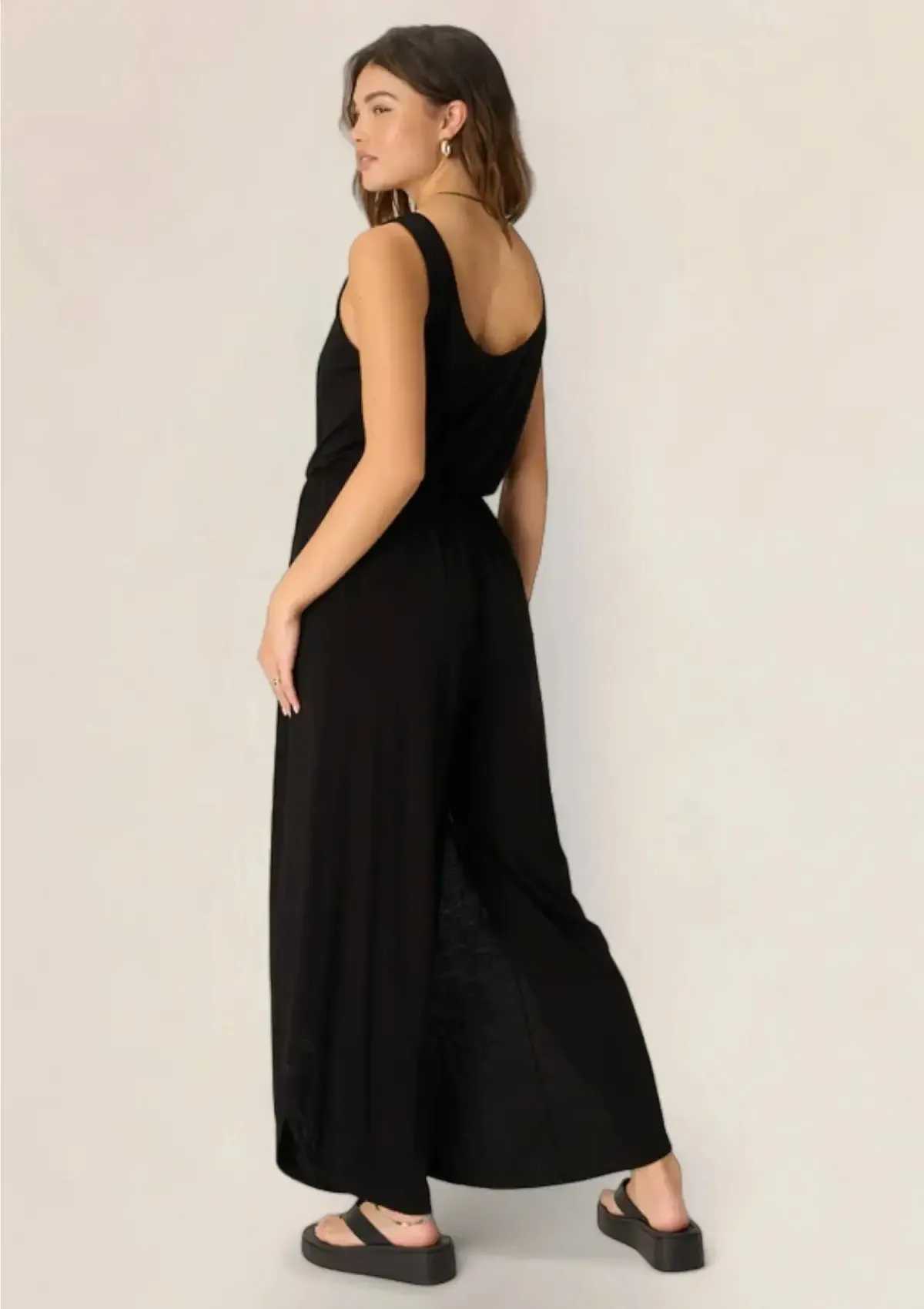 Do It Again Scoop Neck Jumpsuit - Black