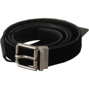 Dolce & Gabbana Elegant Black Cotton-Leather D&G Belt
