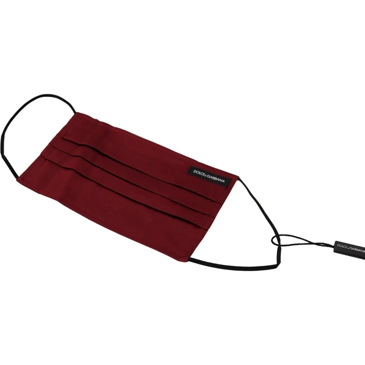 Dolce & Gabbana Elegant Maroon Silk Pleated Face Mask