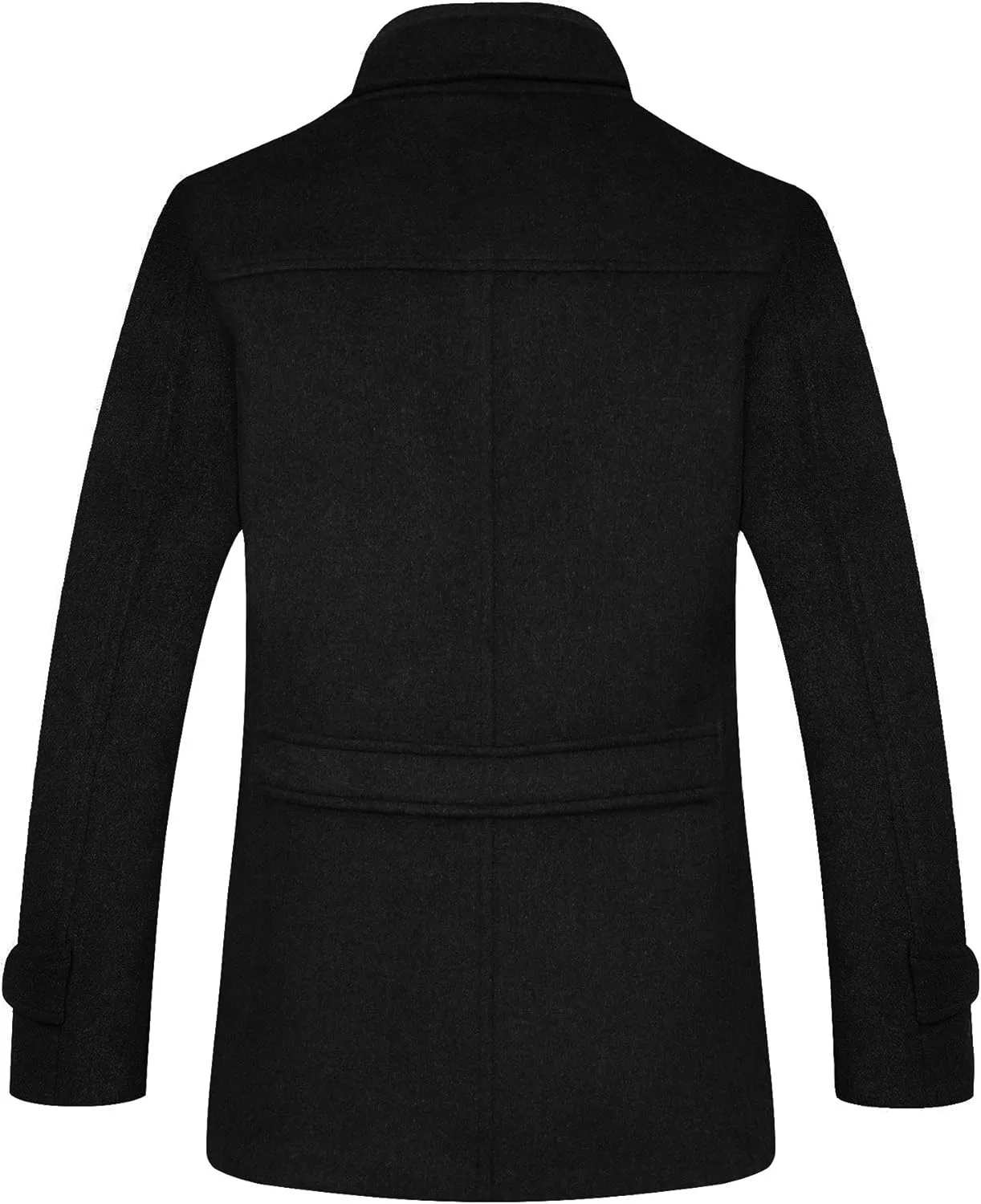 ELETOP Men's Trench Coat Long Wool Coat Winter Classic Overcoat Top Pea Coat