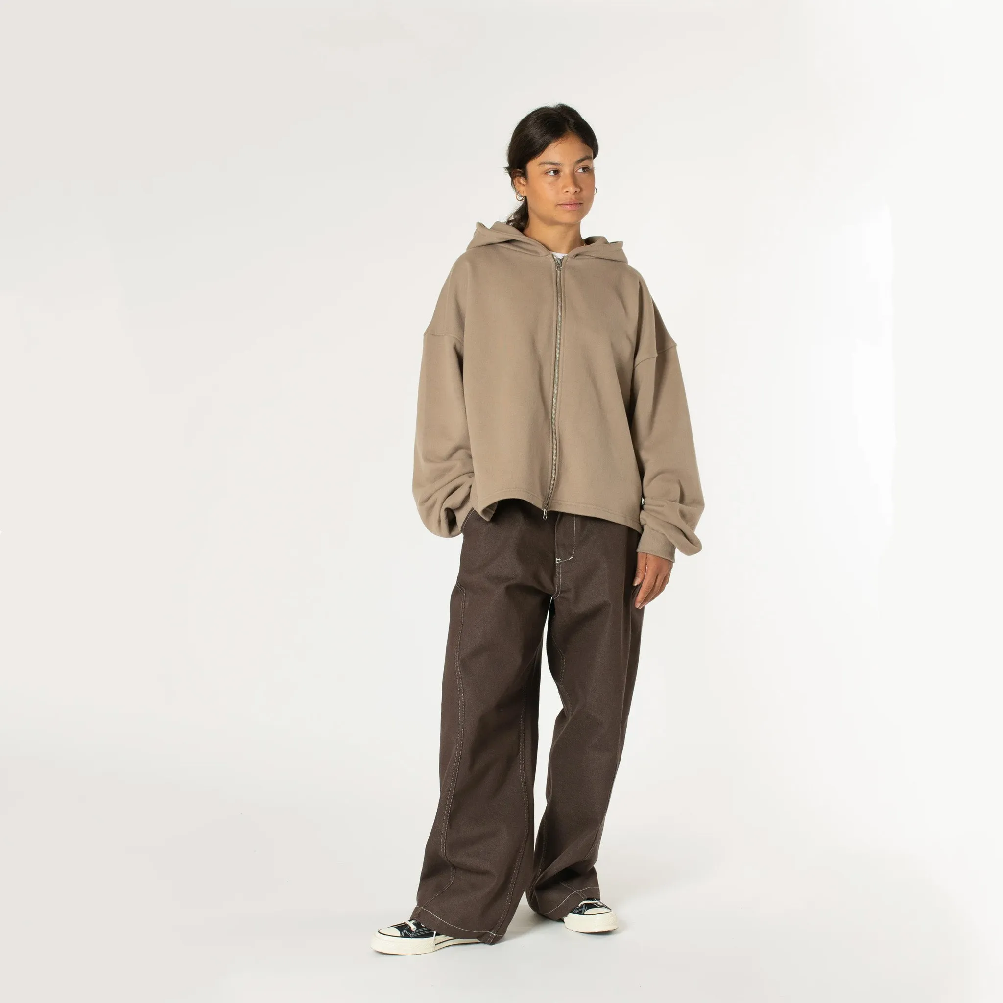 Niksen Raw Denim In-Stitch Jeans (Brown)