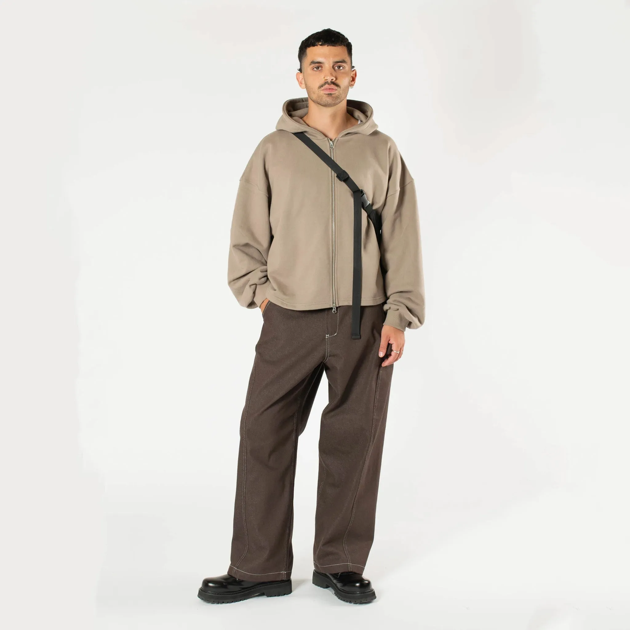 Niksen Raw Denim In-Stitch Jeans (Brown)