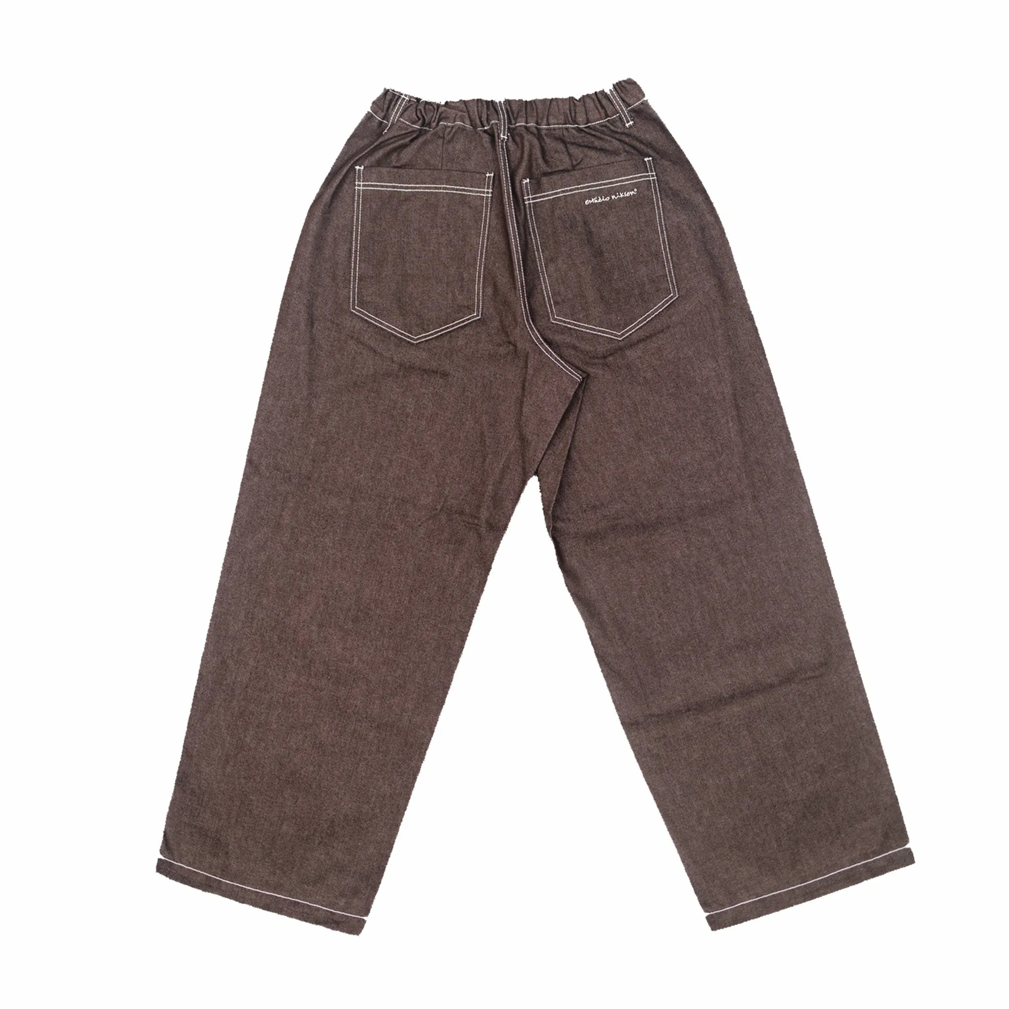 Niksen Raw Denim In-Stitch Jeans (Brown)
