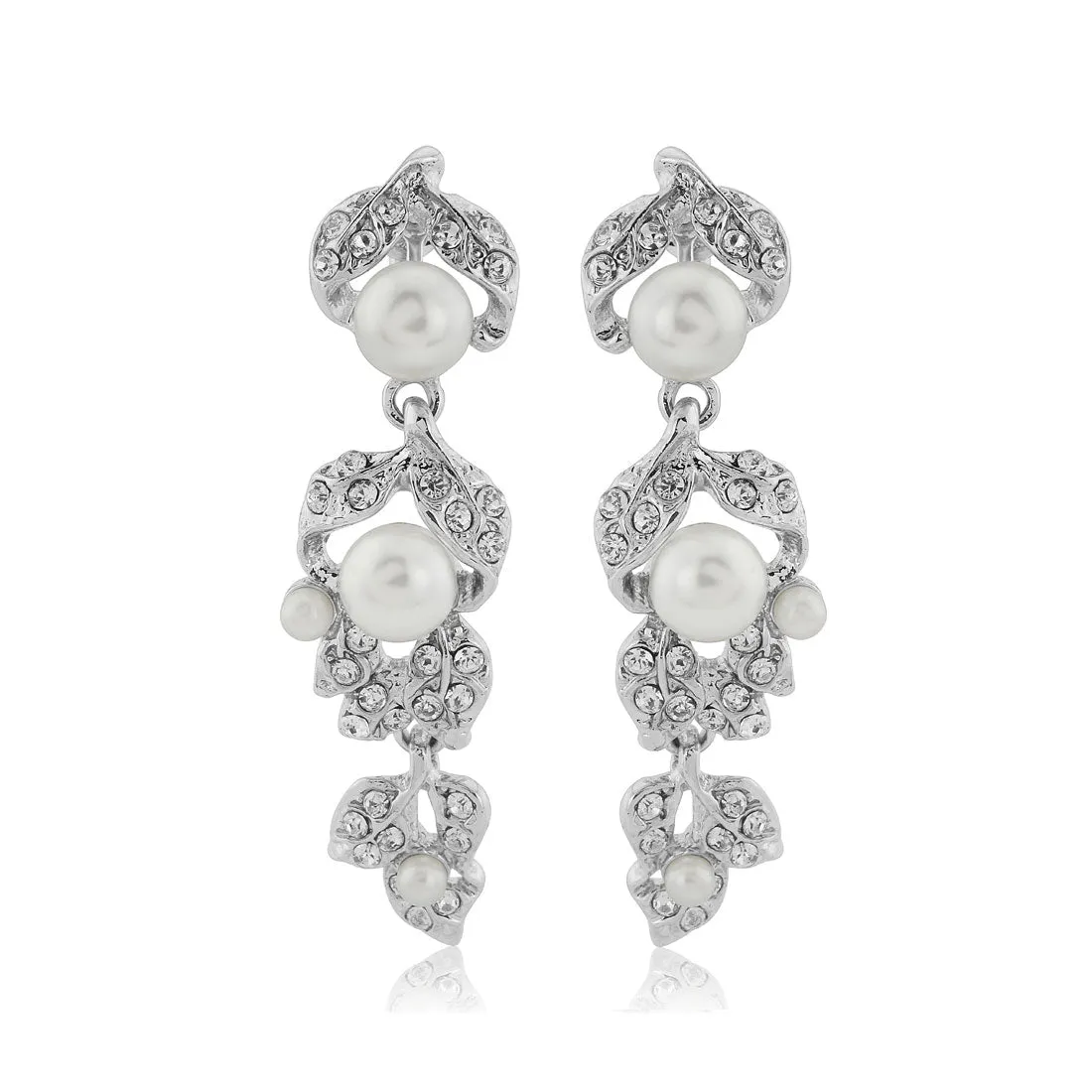 Extravagant in Pearls Clip On Earrings