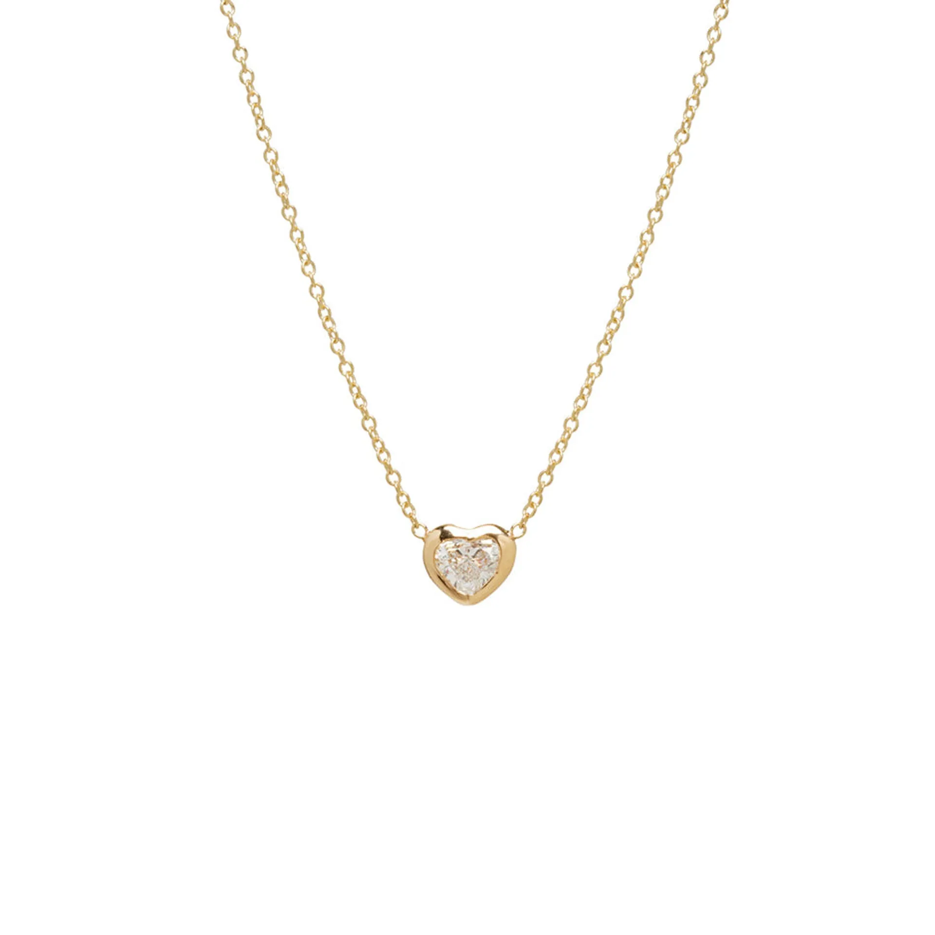 Floating Diamond Heart Necklace