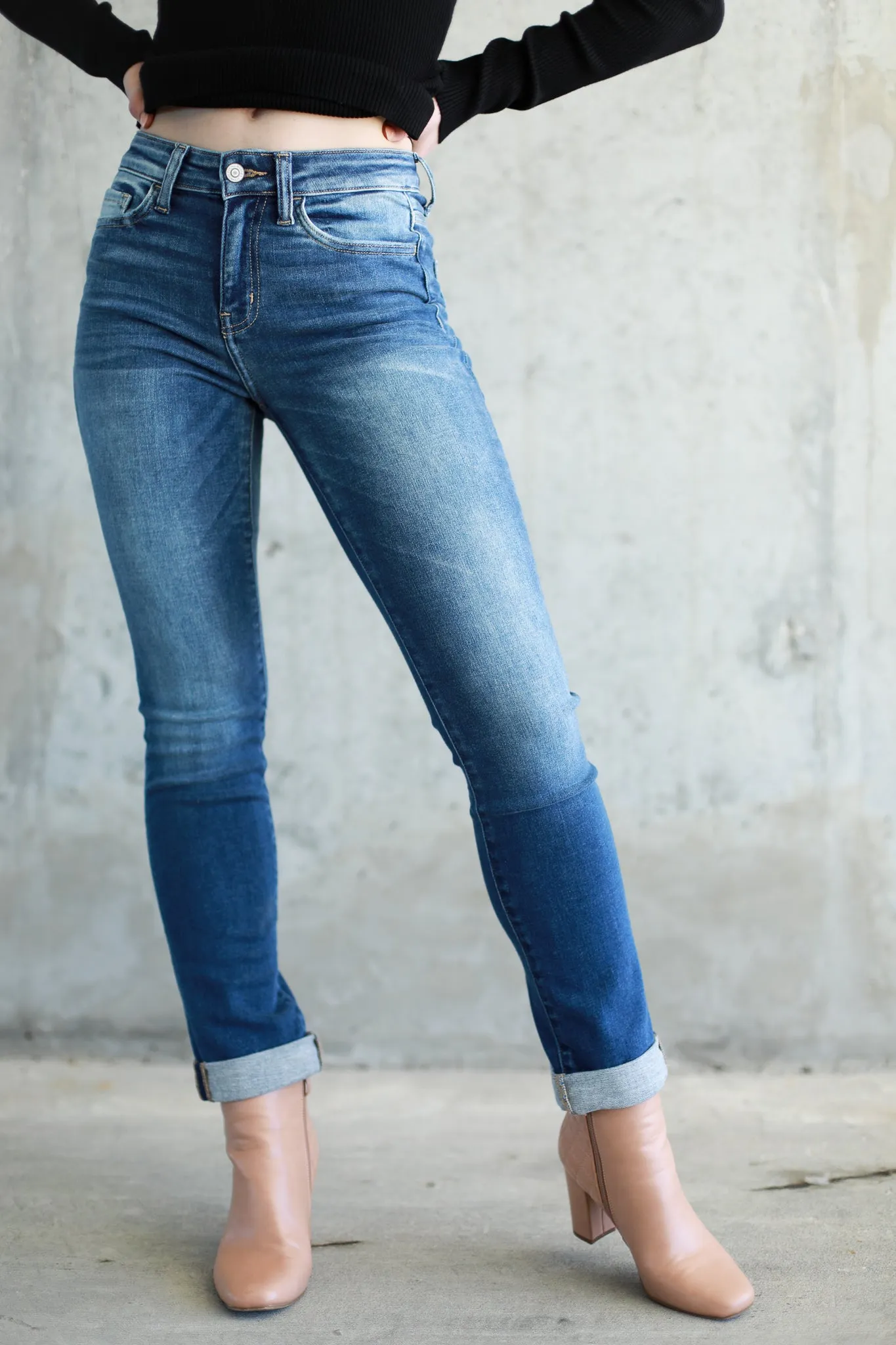 Flying Monkey: High Rise Roll Up Ankle Straight