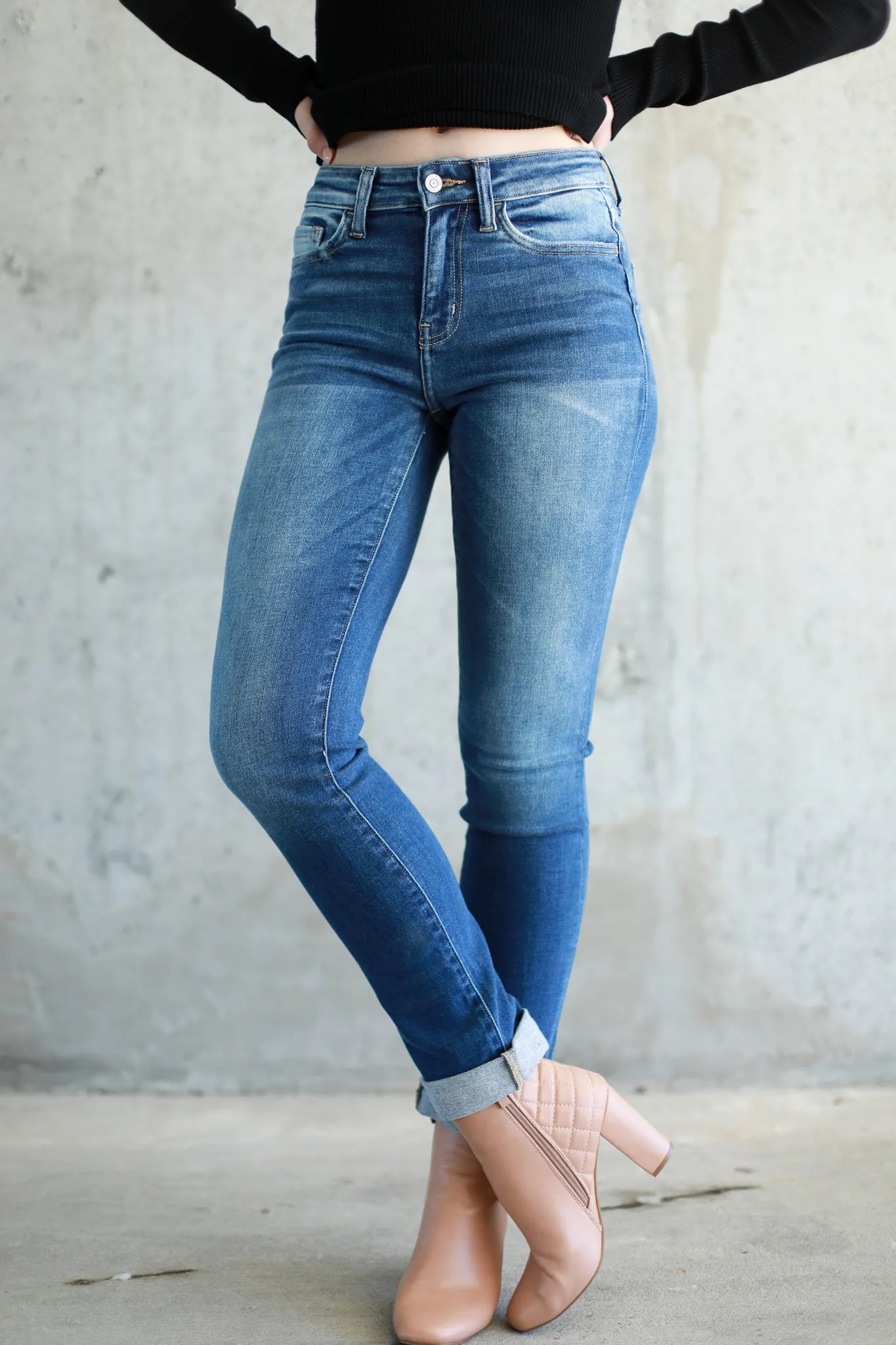 Flying Monkey: High Rise Roll Up Ankle Straight