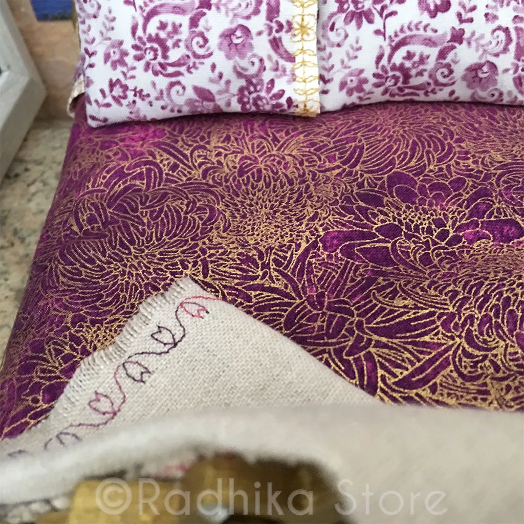 Golden Vrindavan Lotus Bed - 8" Inch