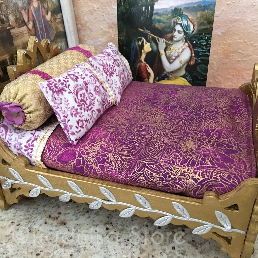 Golden Vrindavan Lotus Bed - 8" Inch
