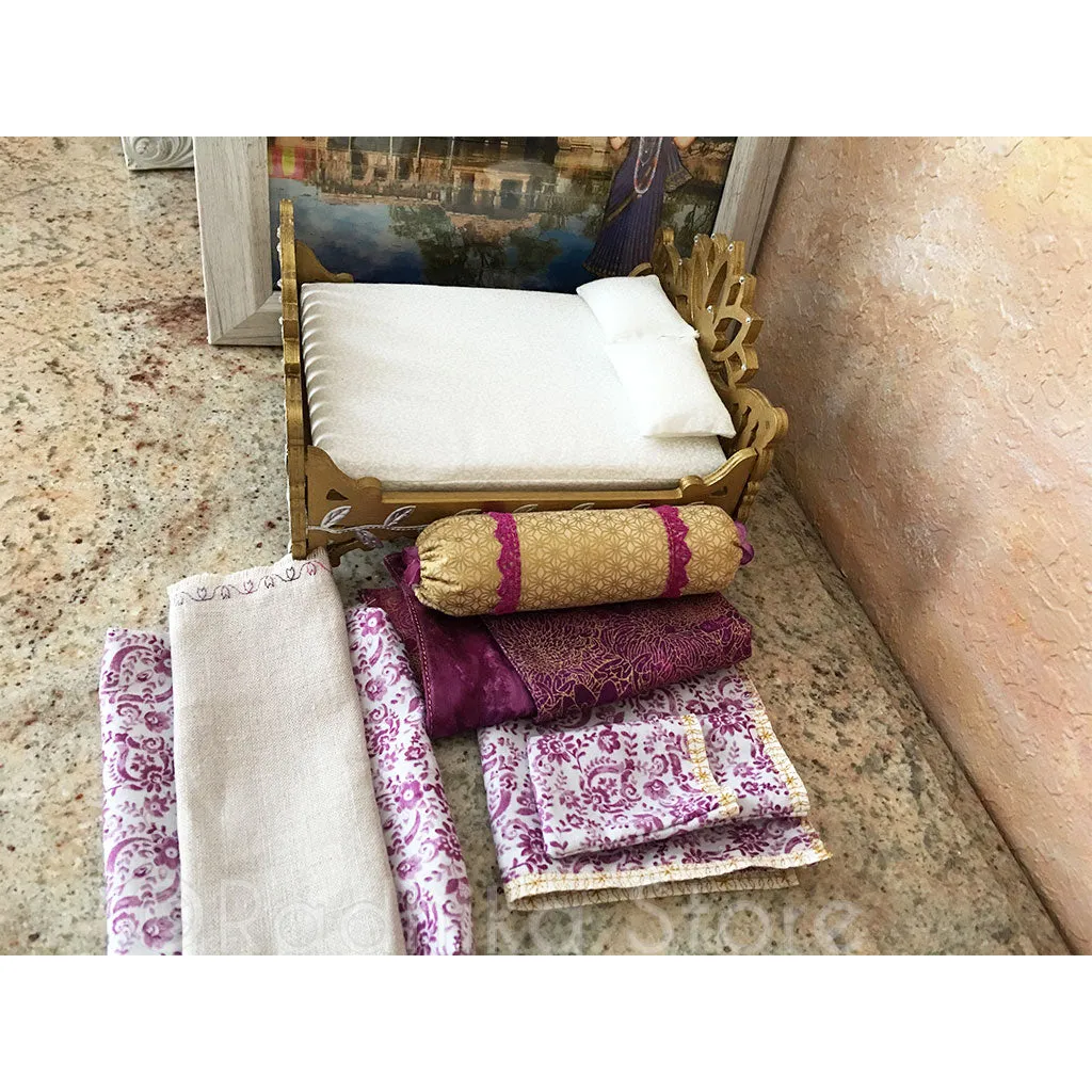 Golden Vrindavan Lotus Bed - 8" Inch