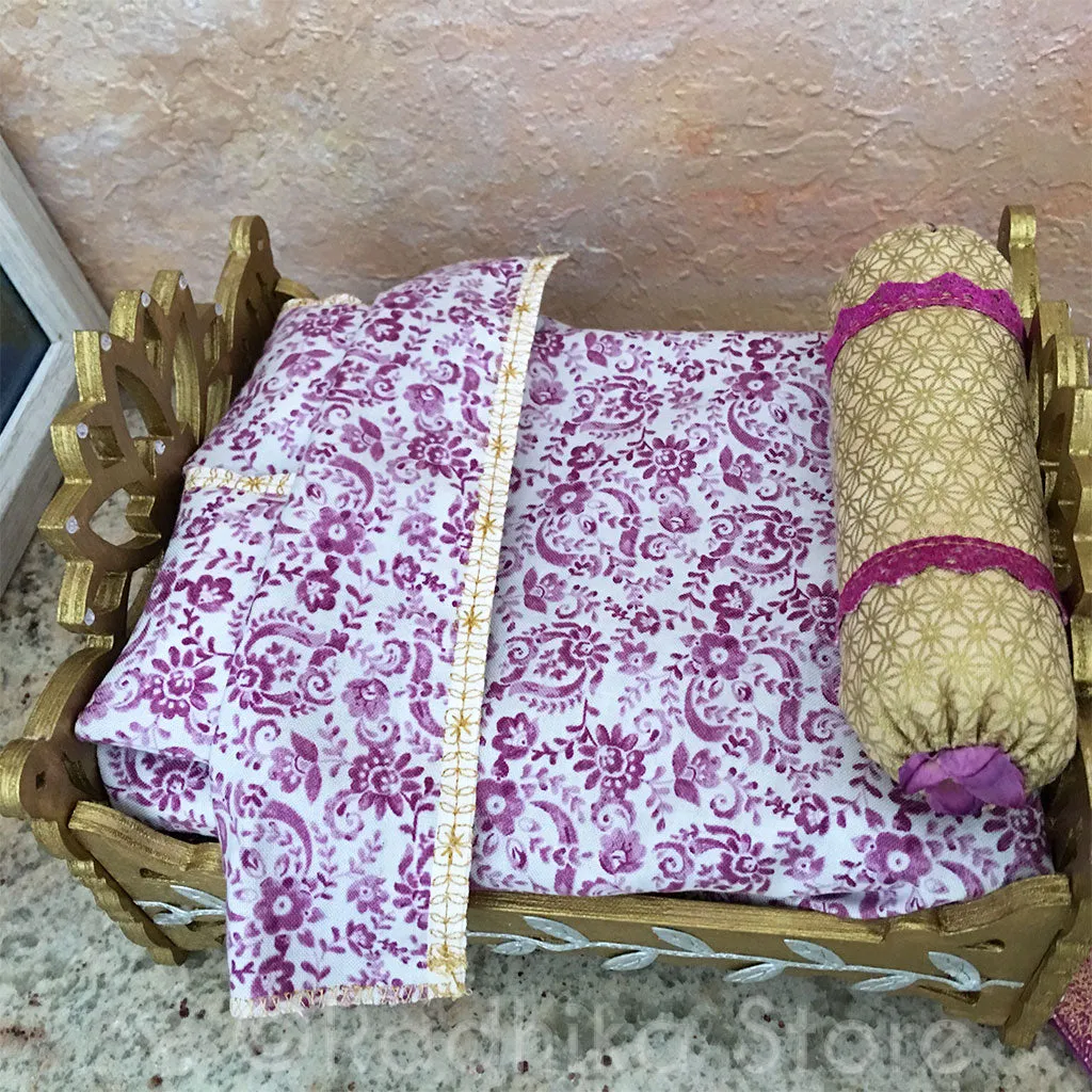 Golden Vrindavan Lotus Bed - 8" Inch