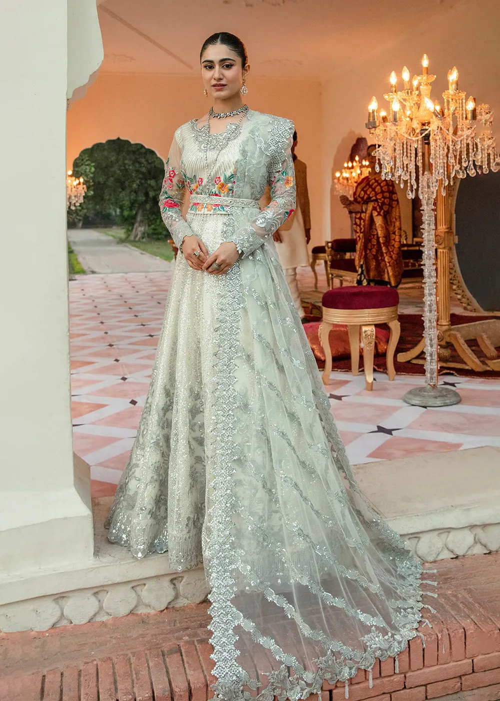 Green Pakistani Maxi Dress | Imrozia Serene Mehram Brides '23 | SB-13 - MEHRAM