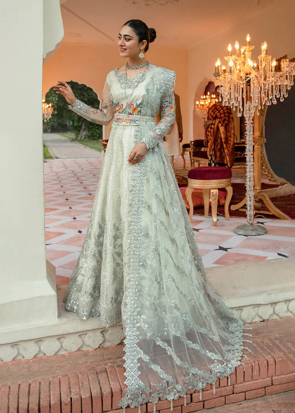 Green Pakistani Maxi Dress | Imrozia Serene Mehram Brides '23 | SB-13 - MEHRAM