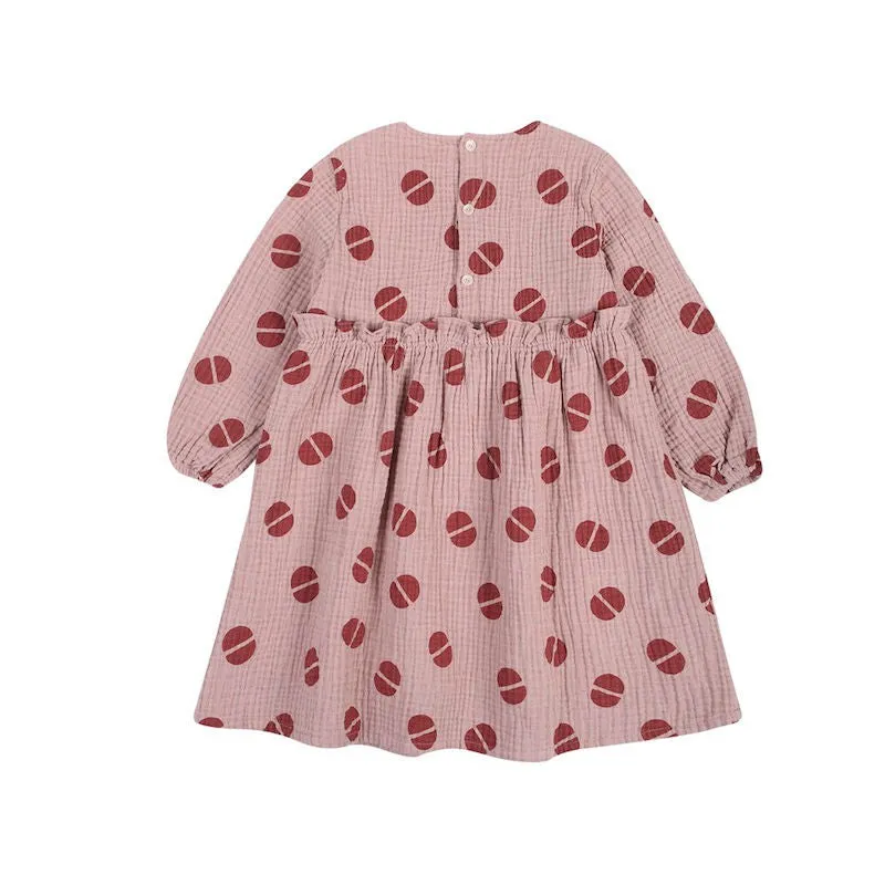 Jelly Mallow Bean Frill Dress Pink