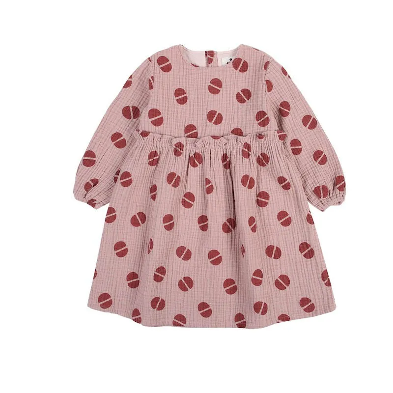 Jelly Mallow Bean Frill Dress Pink