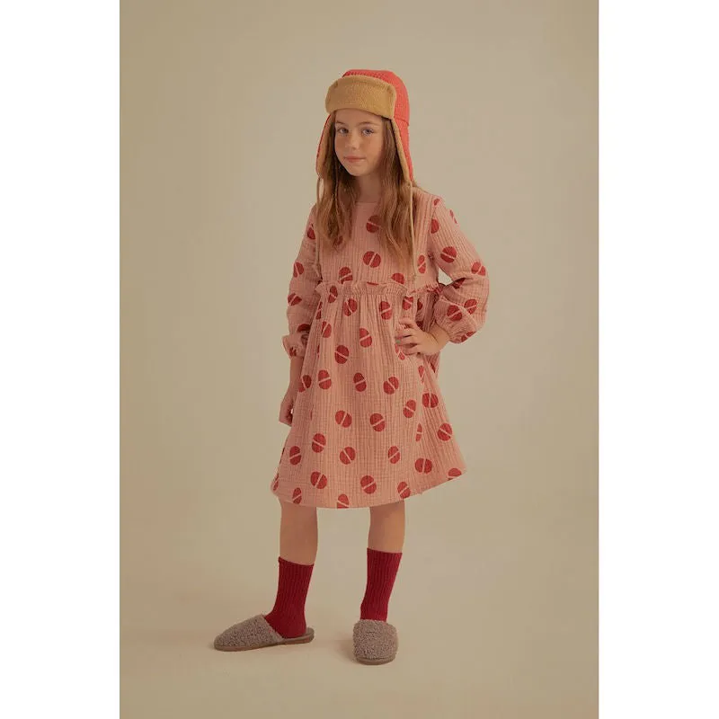 Jelly Mallow Bean Frill Dress Pink