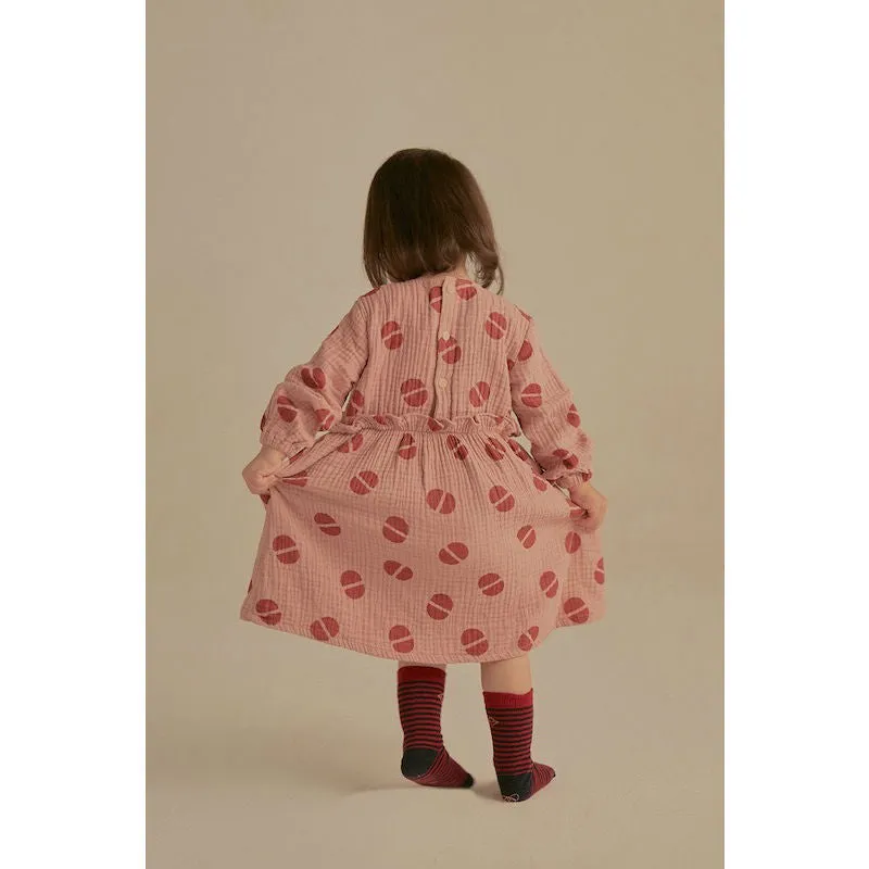 Jelly Mallow Bean Frill Dress Pink