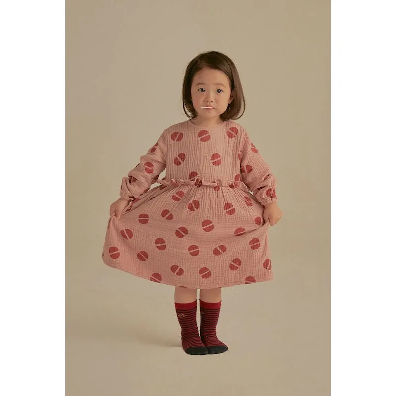 Jelly Mallow Bean Frill Dress Pink
