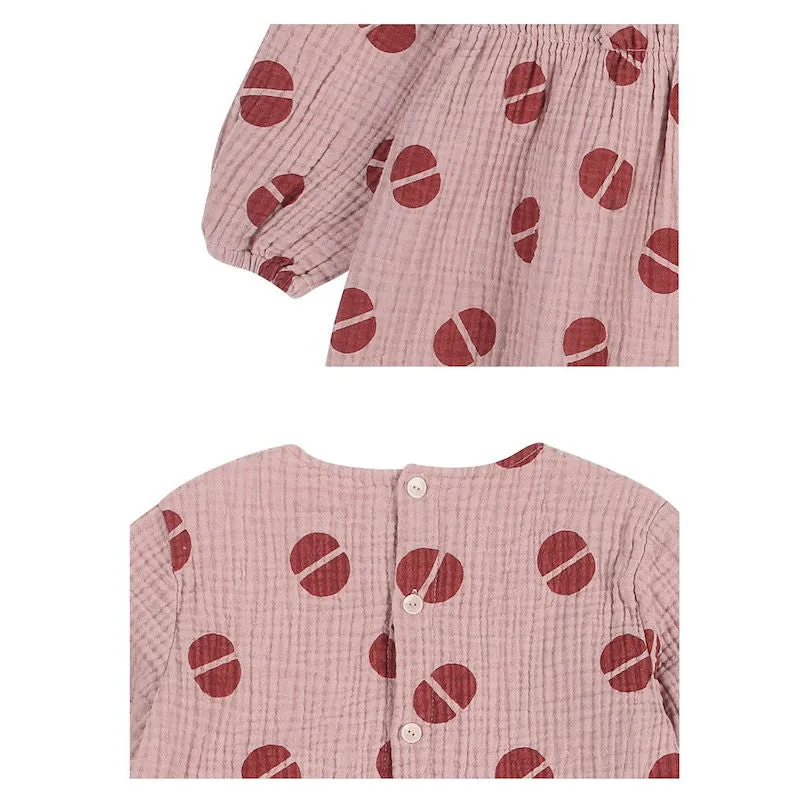 Jelly Mallow Bean Frill Dress Pink