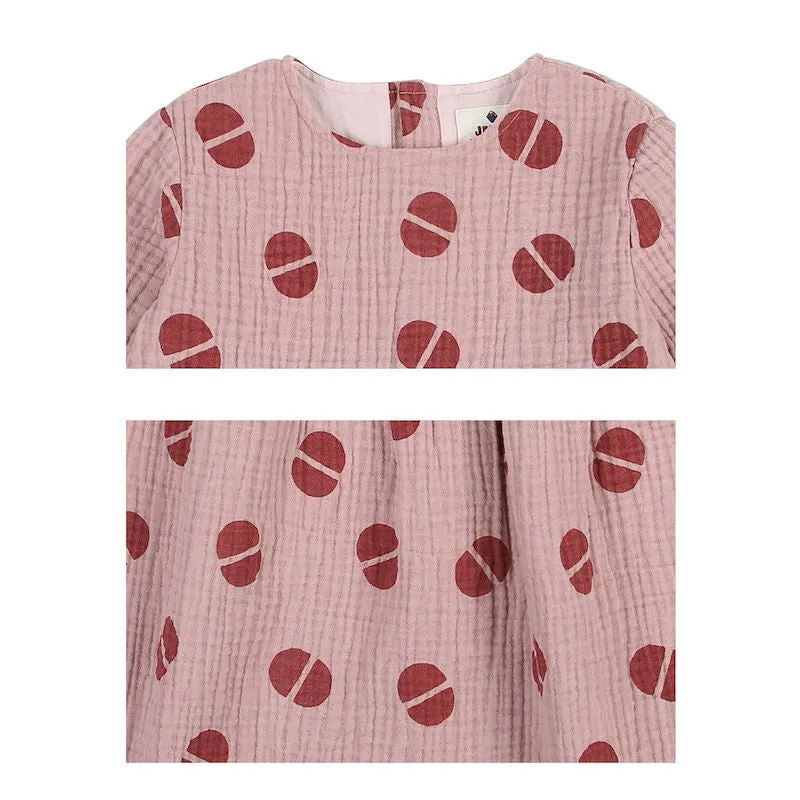 Jelly Mallow Bean Frill Dress Pink