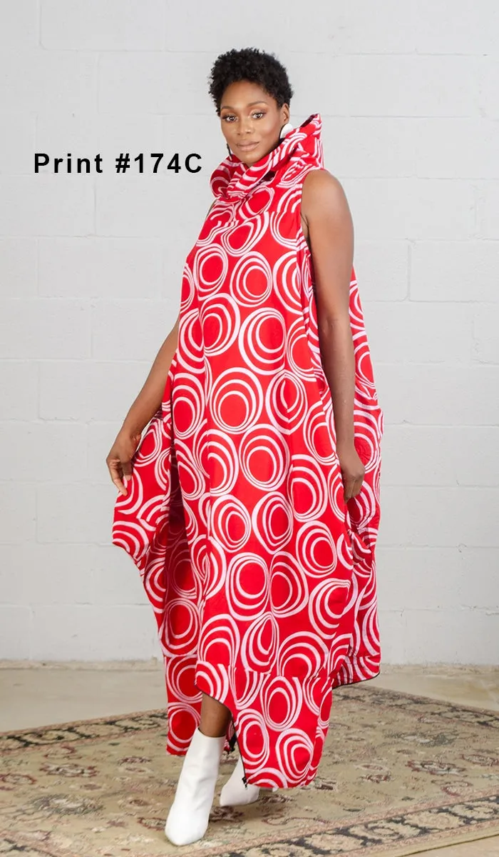 KaraChic 251NP Authentic African Print Sleeveless Bottom Zip Jumpsuit