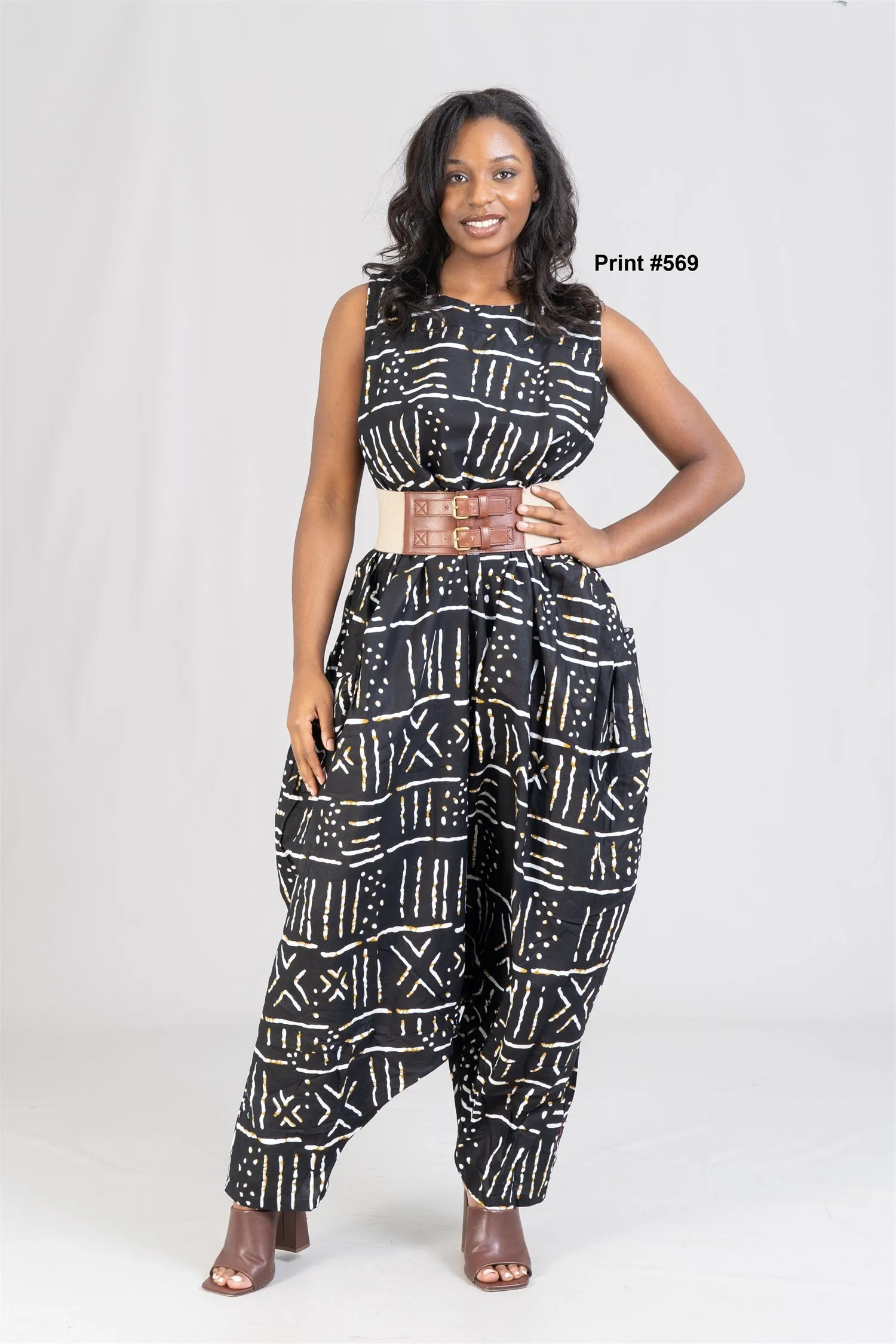 KaraChic 251RN Authentic African Print Jumpsuit