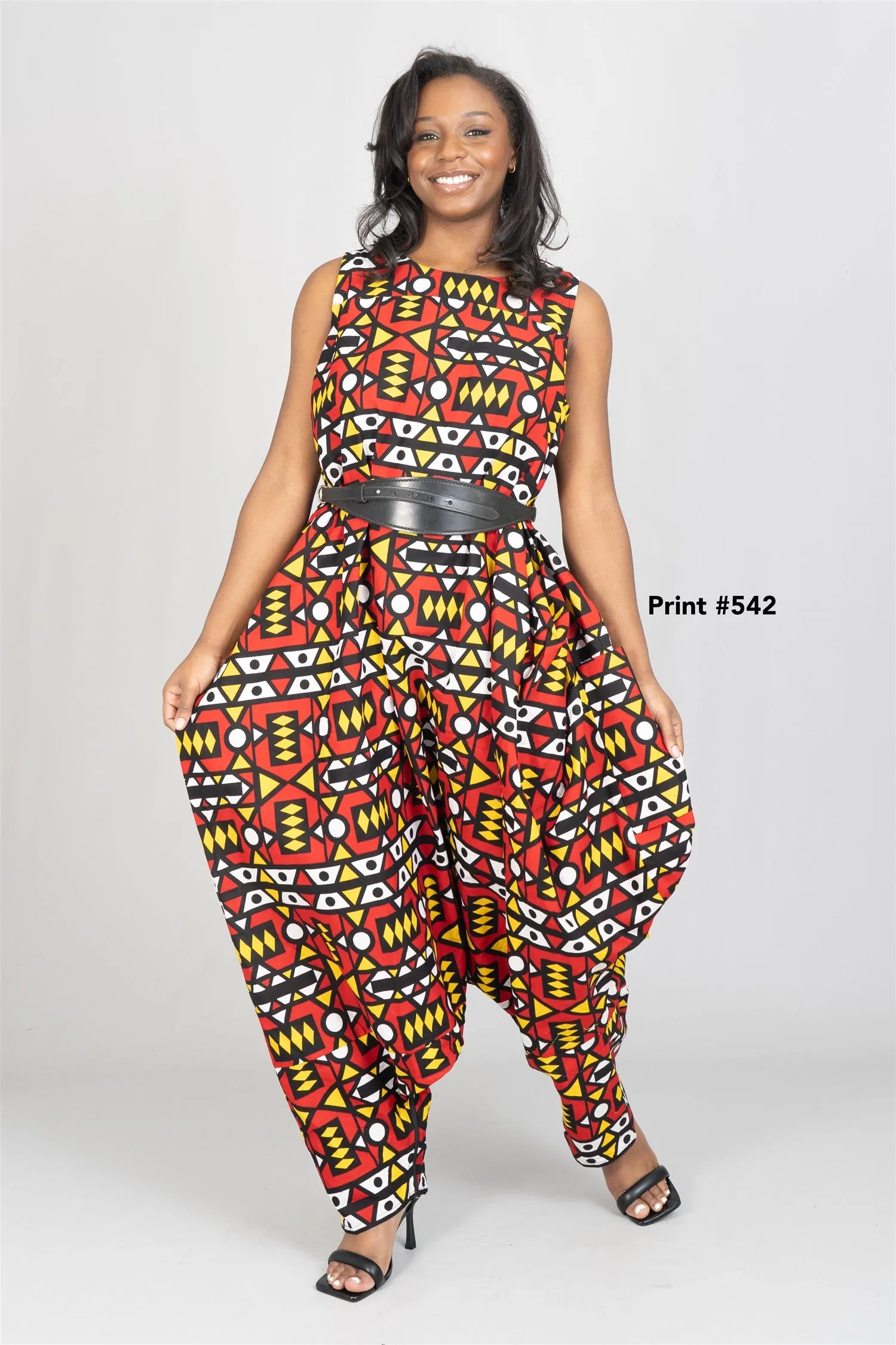 KaraChic 251RN Authentic African Print Jumpsuit