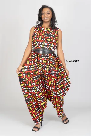 KaraChic 251RN Authentic African Print Jumpsuit