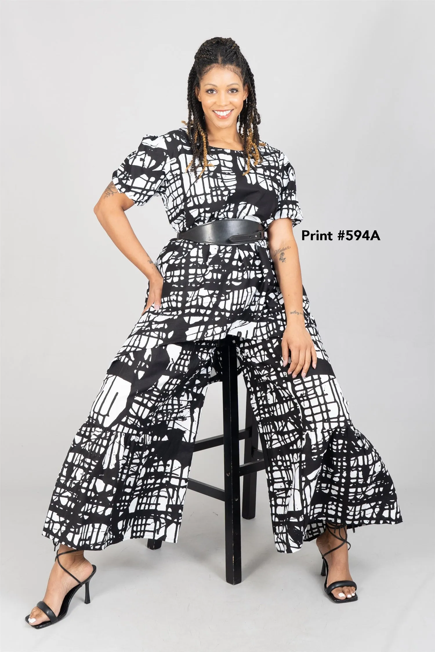 KaraChic 7772 Authentic African Print 2pc Pant Set