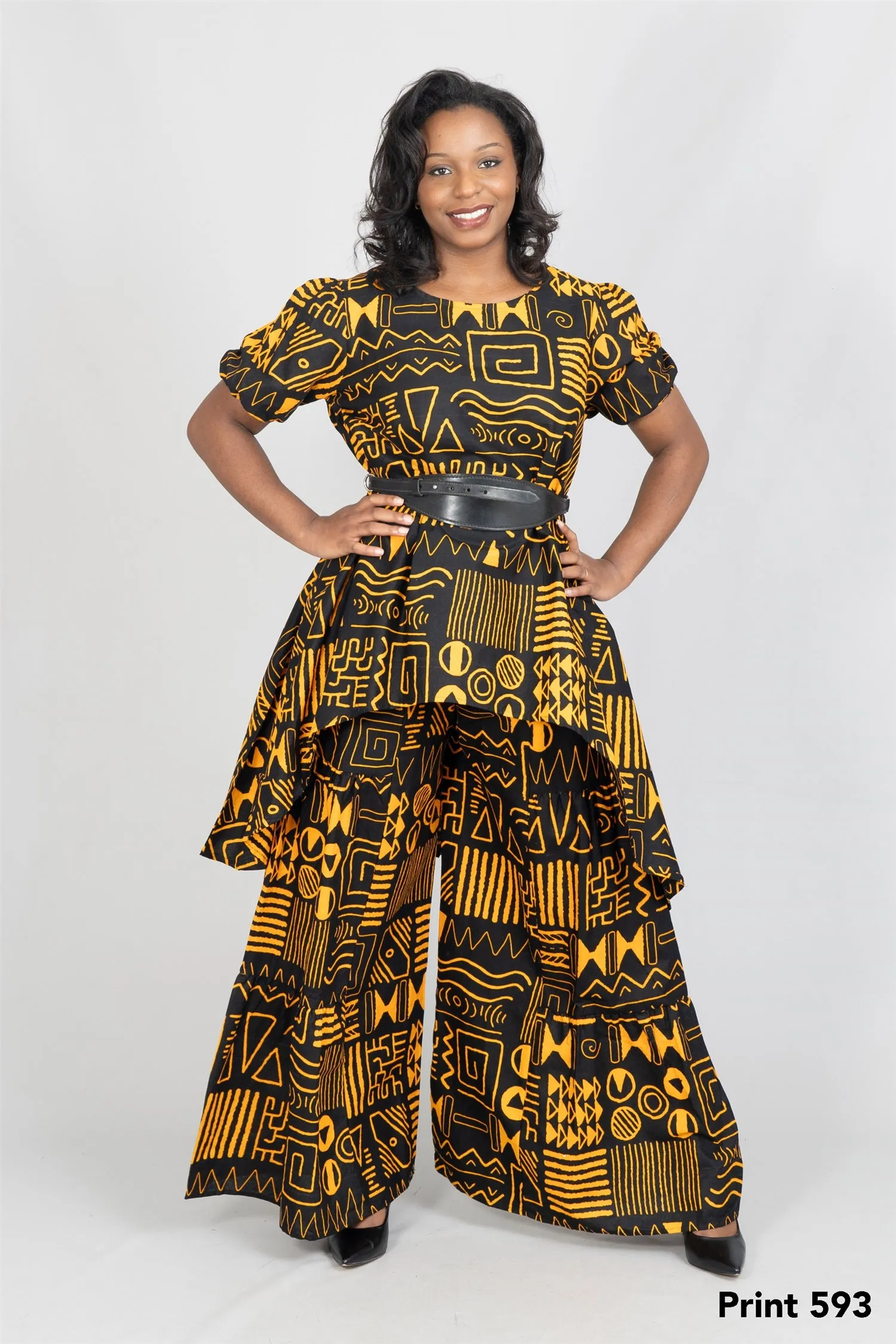 KaraChic 7772 Authentic African Print 2pc Pant Set