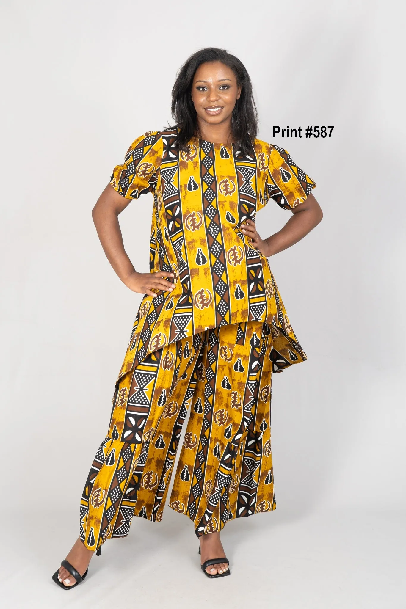 KaraChic 7772 Authentic African Print 2pc Pant Set
