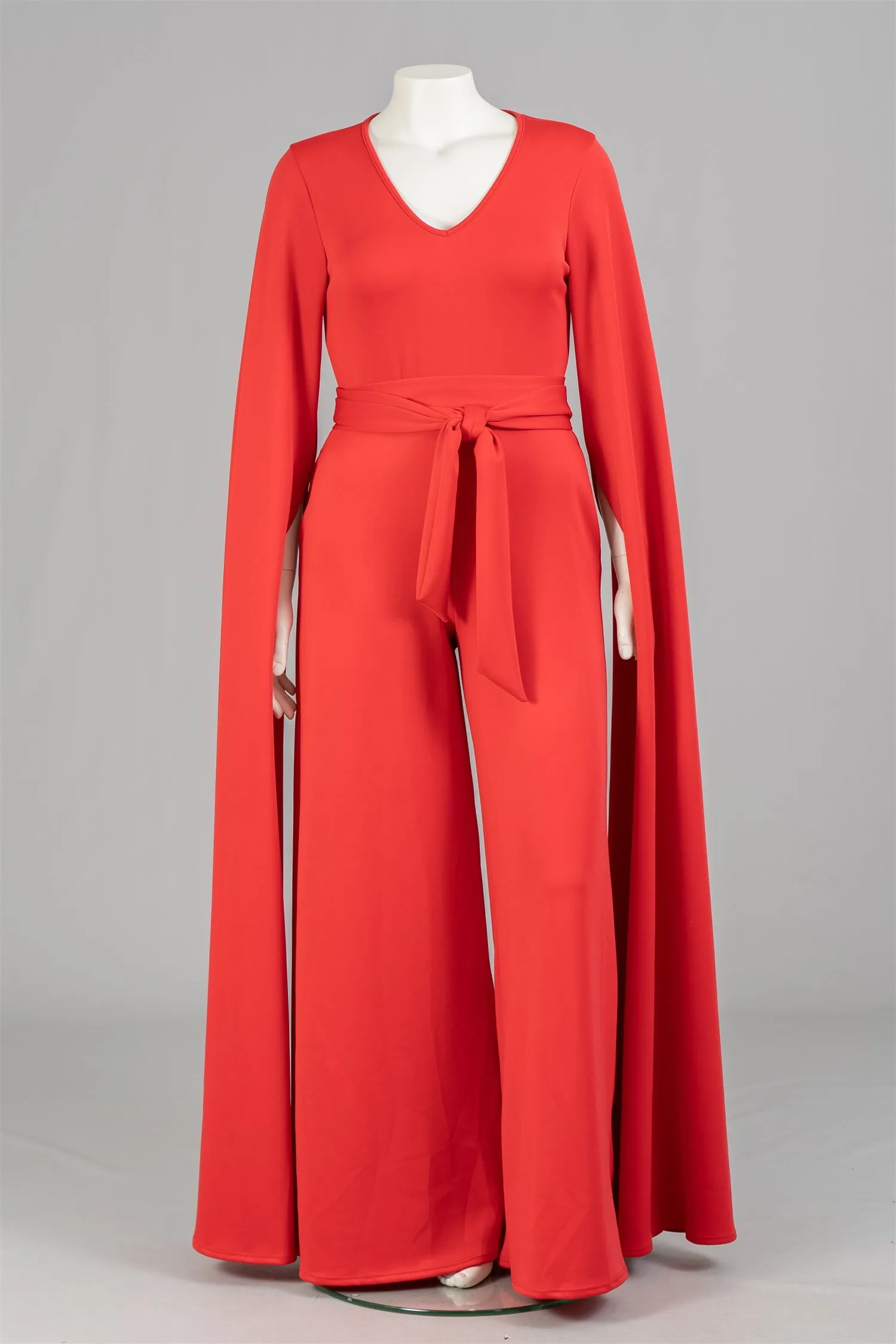 Karen T Designs 9168 Split Sleeve Belted Knit Jumpsuit