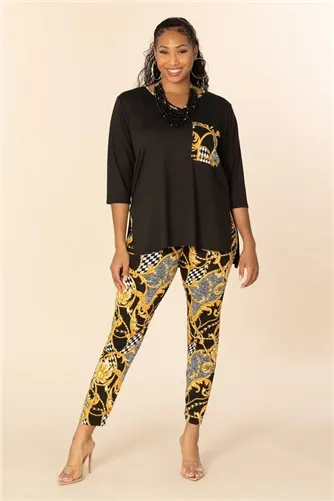 Karen T Designs 9194 Print 2pc Pant Set