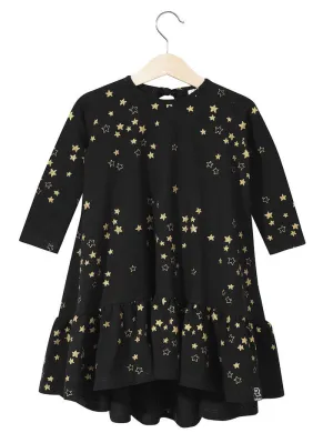 Kukukid DANCING DRESS GOLDEN STARS BLACK